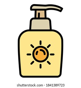 Sunscreen cream dispenser icon. Outline sunscreen cream dispenser vector icon for web design isolated on white background