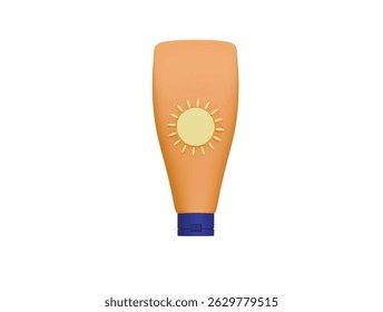  Icono de crema de protector solar Ilustración 3D Render