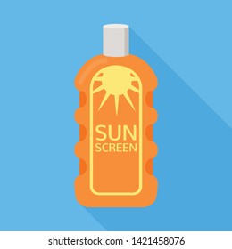 Sunscreen cream icon. Flat illustration of sunscreen cream vector icon for web design