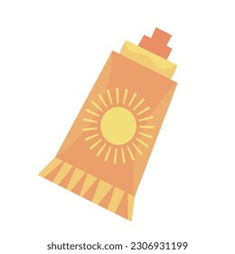 Sunscreen cream on white background