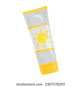 Sunscreen cream on white background