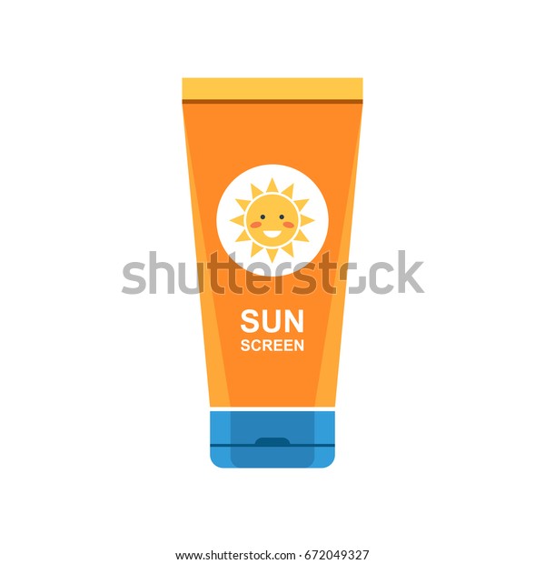 チューブの中の日焼け止めクリームのシンボル 太陽紫外線から肌を守る