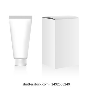 Sunscreen cream in tube symbol. Vector illustration mock up