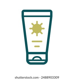 Sunscreen cream in tube vector isolated icon. Summer sign. Graph symbol for travel and tourism web site and apps design, logo, app, UI