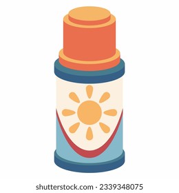Sunscreen cream vector cartoon illustration isolated on a white background.