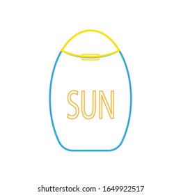 Sonnencreme, Vektorillustration-Symbol auf weißem Hintergrund
