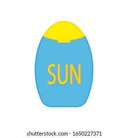 sunscreen cream, vector icon on white background