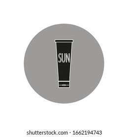 crema de protector solar, icono vector sobre fondo blanco