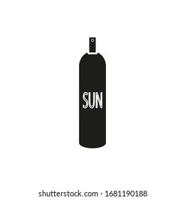 sunscreen cream, vector icon on white background
