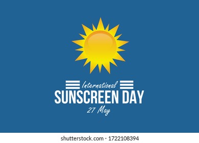 sunscreen day concept.Conceptual vector illustration in flat style design.Isolated on background.