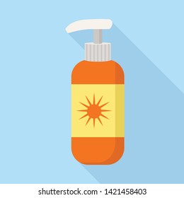 Sunscreen dispenser icon. Flat illustration of sunscreen dispenser vector icon for web design