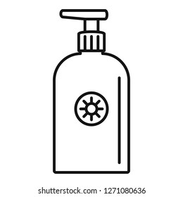 Sunscreen dispenser icon. Outline sunscreen dispenser vector icon for web design isolated on white background