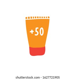 sunscreen doodle icon, vector illustration