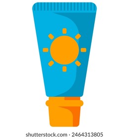 Protector solar para la ilustración de dibujos animados de Vector facial aislado sobre un fondo blanco.