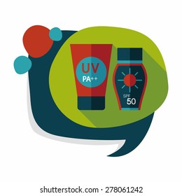 Sunscreen flat icon with long shadow