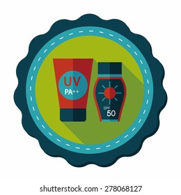 Sunscreen flat icon with long shadow