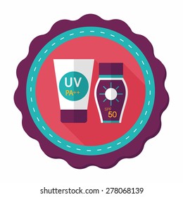 Sunscreen flat icon with long shadow