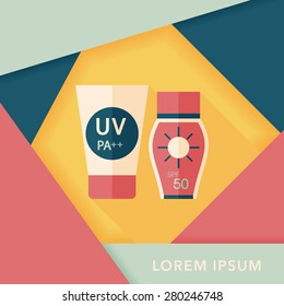 Sunscreen flat icon with long shadow