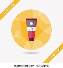 Sunscreen flat icon with long shadow,eps10