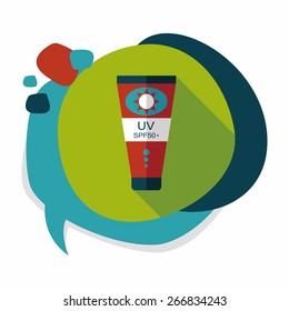 Sunscreen flat icon with long shadow,eps10