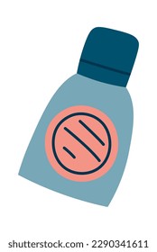 Icono plano de pantalla solar Crema hidratante para cara y cuerpo. Ilustración del vector