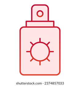 Icono de pantalla plana solar. Iconos rojos de loción de protección en estilo plano de moda. Diseño de estilo gradiente de cuidado de la piel, diseñado para web y aplicación. Eps 10