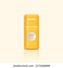 Sunscreen gel or cream for skin protection and UVA UVB rays blocking, isolated. Mockup of sun moisturizer cosmetics for branding, packaging and advertising design. Realistic vector illustration