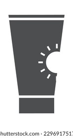 Icono de glifo de pantalla solar Crema hidratante para el cuidado de la piel. Ilustración del vector