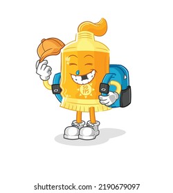 the sunscreen goes to school vector. cartoon character