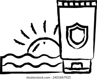 Sunscreen hand drawn vector illustration