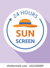 Sunscreen hat logo. Flat illustration of sunscreen hat vector logo for web design