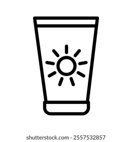 sunscreen icon black line white background