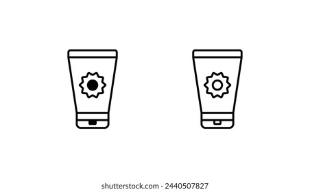 Sunscreen icon design with white background stock illustration