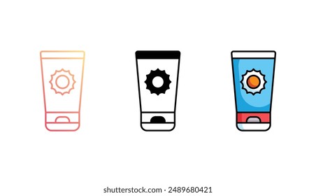 Icono de protector solar con fondo blanco ilustración de stock