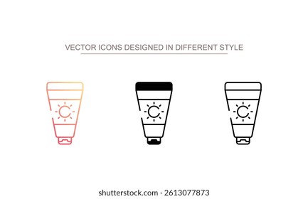Sunscreen icon design with white background stock illustration