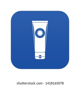 Sunscreen icon digital blue for any design isolated on white vector illustration