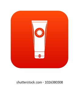 Sunscreen icon digital red for any design isolated on white vector illustration
