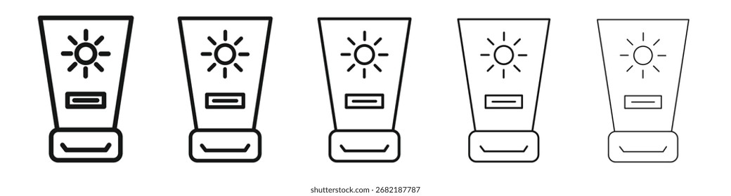 Icono de protector solar conjunto de ilustración plana logo