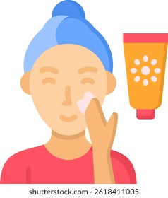 Sunscreen Icon Flat Vector Illustration