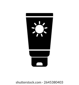 Sunscreen icon in the form of lotion in packaging