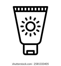 Sunscreen icon illustration in line style. Perfect for website mobile app presentation. Suitable for any user interface and user experience