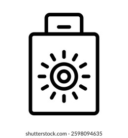 Sunscreen icon illustration in line style. Perfect for website mobile app presentation. Suitable for any user interface and user experience