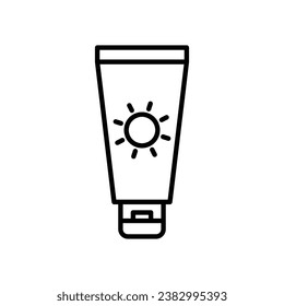 Sunscreen icon isolate white background vector stock illustration