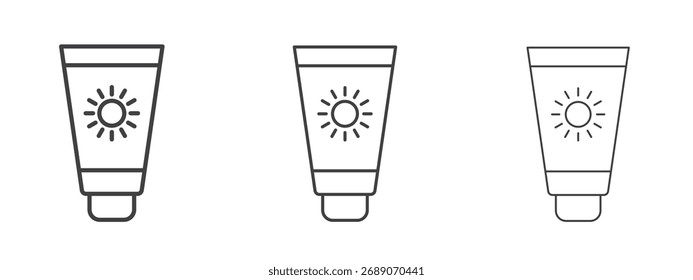 Icono del protector solar en estilo del arte de la línea para la colección del diseño