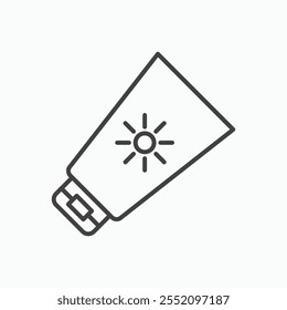 Ícone de protetor solar. ícone de vetor de estilo de linha.