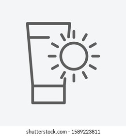 Sunscreen icon line symbol. Isolated vector illustration of icon sign concept for your web site mobile app logo UI design.