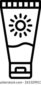 Sunscreen Icon Line Vector Illustration