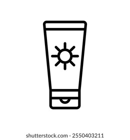 Sunscreen icon linear logo isolated