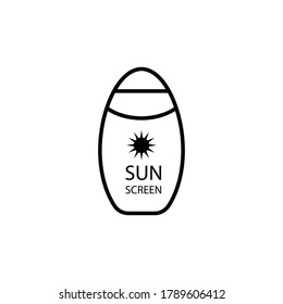 Sunscreen icon. Outline illustration of sunscreen vector icon for web
