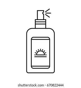 Sunscreen icon. Outline illustration of sunscreen vector icon. line art sunscreen spray